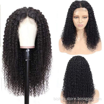 8" to 28" CUSTOMIZED Cuticle Aligned Virgin Brazilian Human Hair Kinky Curly Hair Wigs Transparent HD Lace 4X4 Lace Closure Wigs